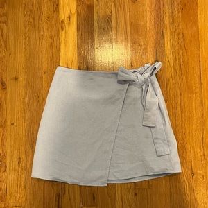 Blue side tie skirt